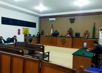 Teks Poto: Sidang Akhmad Gazali di Pengadilan Tipikor Palangka Raya. (IST)