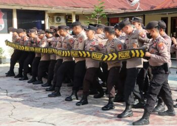 Personel Gabungan Polresta Latihan Dalmas