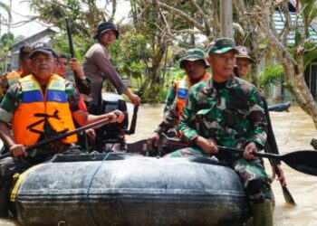 Dandim 1011/KLK Bersama Tim Terpadu Tinjau Lokasi Banjir