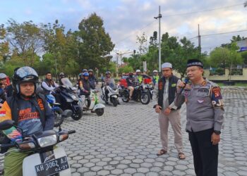 Ditlantas Polda Kalteng Sosialisasikan Tertib Berlalu Lintas Kepada Bikers Subuhan