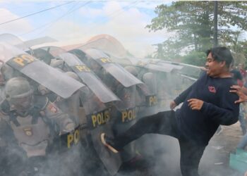 Matangkan Persiapan Hadapi Pemilu 2024, Polresta Palangka Raya Gelar Simulasi Penanganan Unras