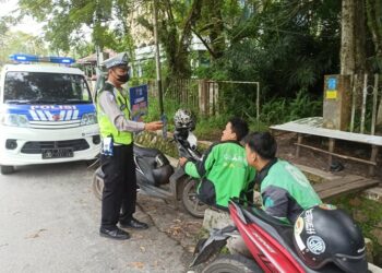 Driver Ojol Diedukasi Program Tertib Lalu Lintas