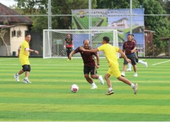 Kapolda Kalteng Gelar Pertandingan Mini Soccer Antar Pejabat Utama