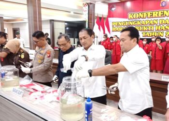 Polda Kalteng Amankan 48 Terduga Pelaku dan 2 Kilogram Lebih Sabu
