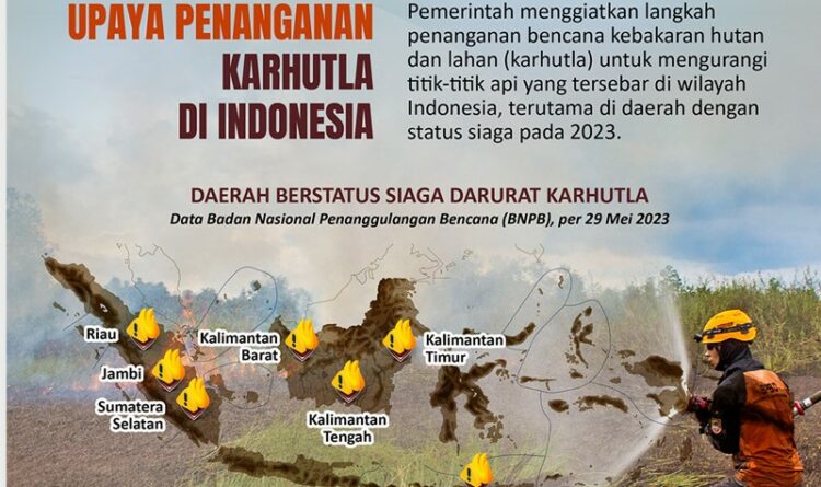 Infografis Penyebaran Kebakaran Hutan di Indonesia (Foto - Antara)