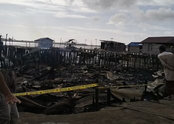 Kebakaran di Kelurahan Pagatan Hilir, Kecamatan Katingan Kuala hanguskan 11 rumah warga pada dini hari, Senin (12/6/2023)