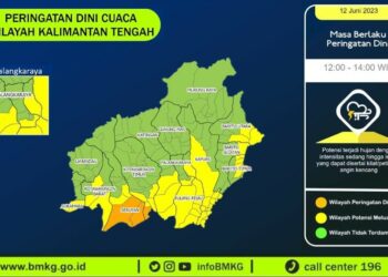 Hujan Diprediksi Melanda Kalteng Sepekan Kedepan