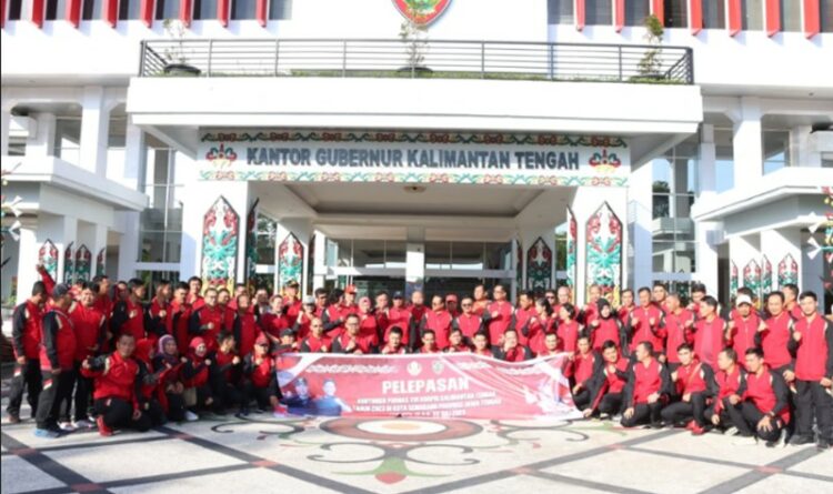 Sekda Lepas 137 Orang Kontingen Kalteng Untuk Ikuti PORNAS XVI KOPRI ke Semarang