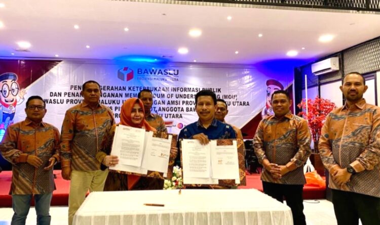 Teken MoU Cek Fakta Pemilu 2024: Bawaslu Maluku Utara dan AMSI Maluku Utara Bersinergi