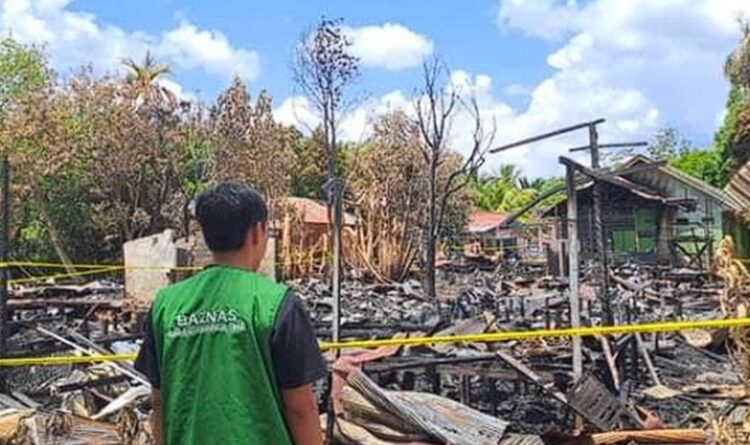 Diduga Korsleting, 5 Rumah Warga di Kota Besi Kotim Jadi Arang
