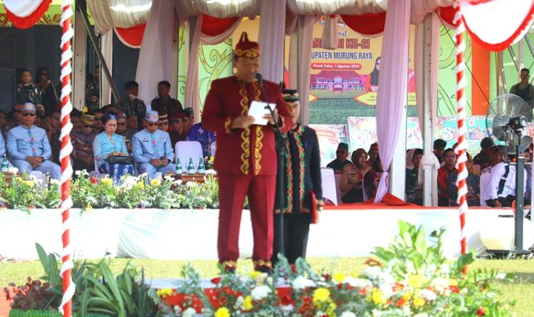 Wagub Kalteng Pimpin Upacara Peringatan Hari Jadi Kabupaten Mura ke 21