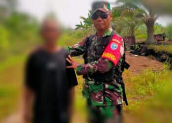 Babinsa Tangkap Warga Terduga Pelaku Karhutla