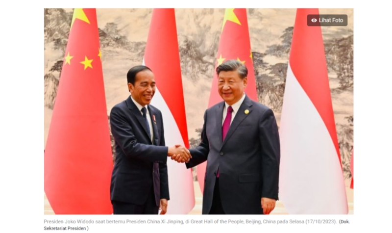 [Hoaks atau Fakta] Presiden China, Xi Jinping Minta Jokowi Serahkan Tanah di Kalimantan untuk Jaminan Hutang
