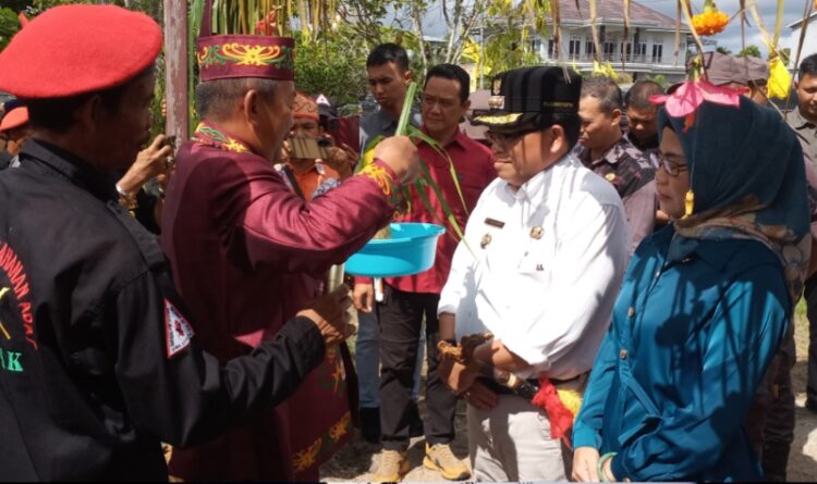 Ritual Adat Potong Pantan Sambut Kunker Pj Bupati Kapuas