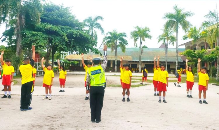 Satlantas Polresta Palangka Raya Ajarkan 12 Gatur Lantas di SMP Katolik Santo Paulus