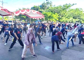 Pj Bupati Ikuti Senam Bersama Peringatan May Day