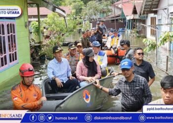 Pj. Bupati Mendampingi Perwakilan Kementerian PUPR dan BWS Kalimantan III Meninjau Banjir di Barut