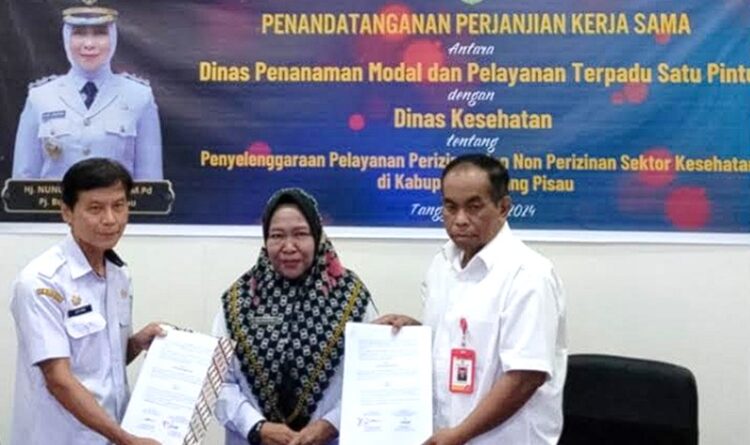 Dinkes Bersama DPMPTSP Pulang Pisau Teken MoU Penyelenggaraan Perizinan