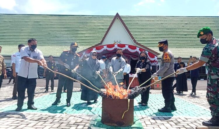 Kejari Kabupaten Pulang Pisau Musnahkan Barang Bukti Tipidum