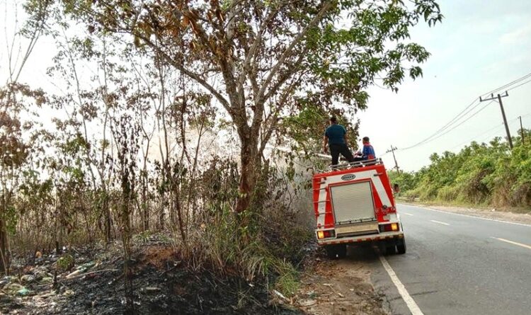 Lahan di Desa Simpang Naneng Bartim Terbakar