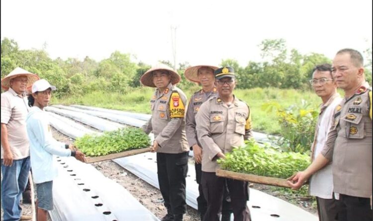 Dukung Ketahanan Pangan, Polres Barsel Berikan Bantuan Bibit Semangka