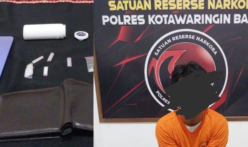 Sempat Sembunyikan Barang Bukti di Bawah Kolong Pos Kamling, Seorang Pemuda di Ringkus Satres Polres Kobar