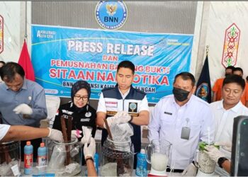 BNNP Kalteng Musnahkan 2,5 Kg Narkotika Jenis Sabu
