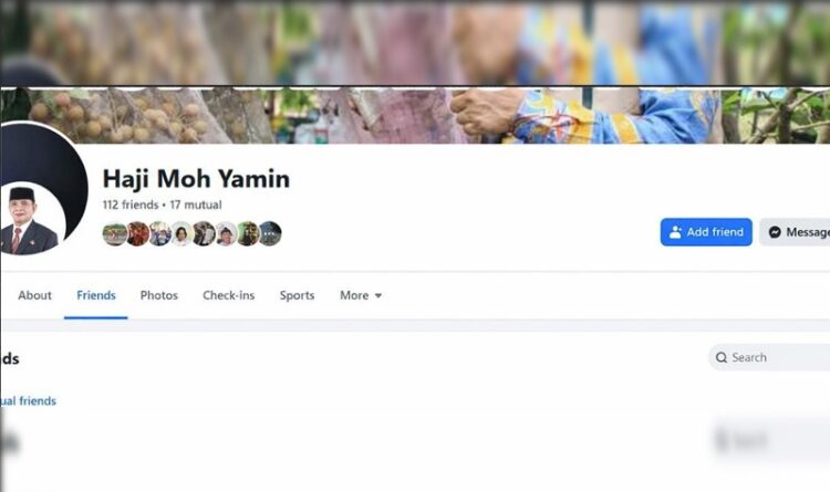Hat-hati! Akun Palsu Mengatasnamakan Bupati Bartim M Yamin Beredar