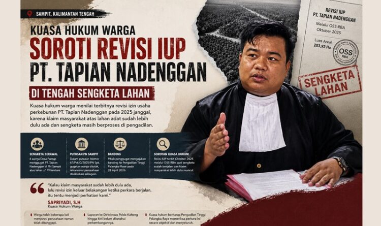 Kuasa Hukum Warga Soroti Revisi IUP PT. Tapian Nadenggan di Tengah Sengketa Lahan