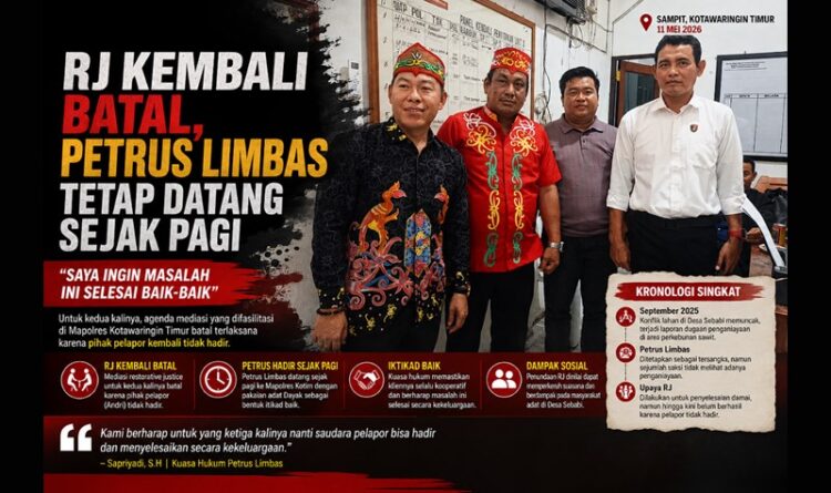 RJ Kembali Batal, Petrus Limbas Tetap Datang Sejak Pagi ke Mapolres Kotim: Saya Ingin Masalah Ini Selesai Baik-Baik