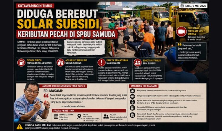 Diduga Berebut Solar Subsidi, Keributan Pecah di SPBU Samuda