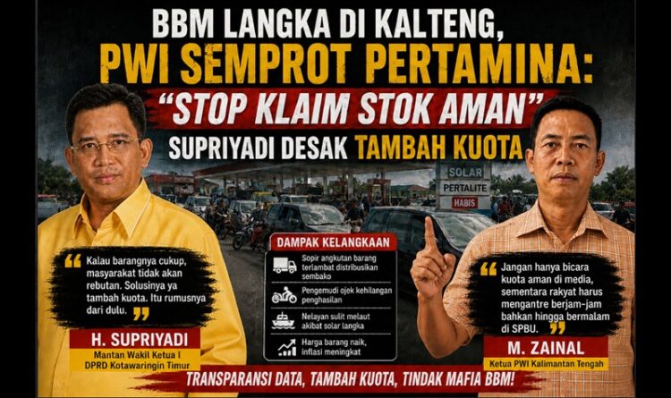 BBM Langka di Kalteng, PWI Semprot Pertamina: “Stop Klaim Stok Aman”, Supriyadi Desak Tambah Kuota