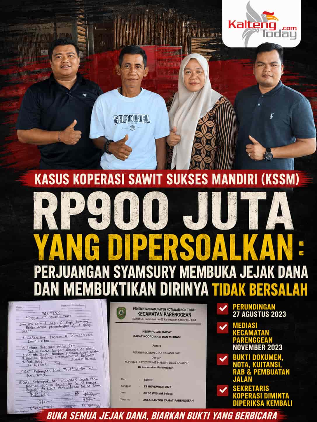 Rp900 Juta yang Dipersoalkan : Perjuangan Syamsury Membuka Jejak Dana dan Membuktikan Dirinya Tidak Bersalah