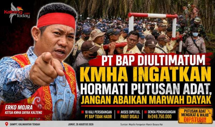 PT BAP Diultimatum KMHA Ingatkan Hormati Putusan Adat, Jangan Abaikan Marwah Dayak
