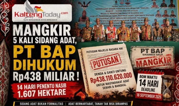 Mangkir 5 Kali Sidang Adat, PT BAP Dihukum Rp438 Miliar : 14 Hari Penentu Nasib 1.607 Hektare