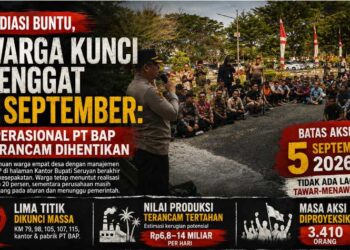 Mediasi Buntu, Warga Kunci Tenggat 5 September : Operasional PT BAP Terancam Dihentikan