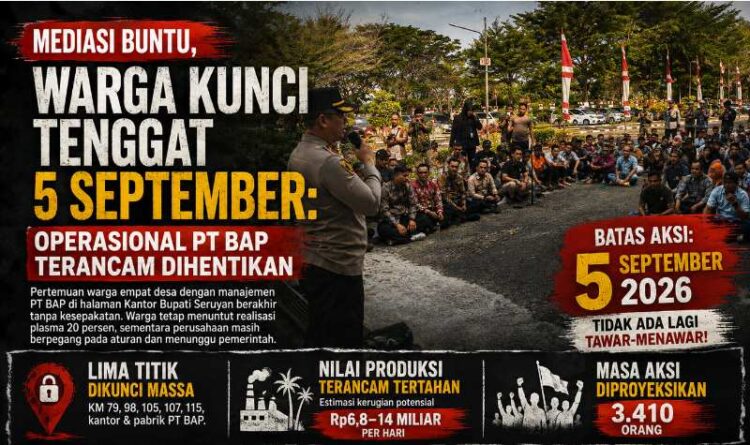 Mediasi Buntu, Warga Kunci Tenggat 5 September : Operasional PT BAP Terancam Dihentikan