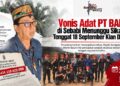 Vonis Adat PT BAP di Sebabi Menunggu Sikap, Tenggat 18 September Kian Dekat